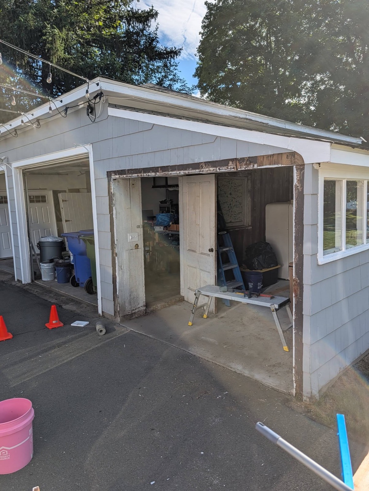 Garage opening, before new doors
