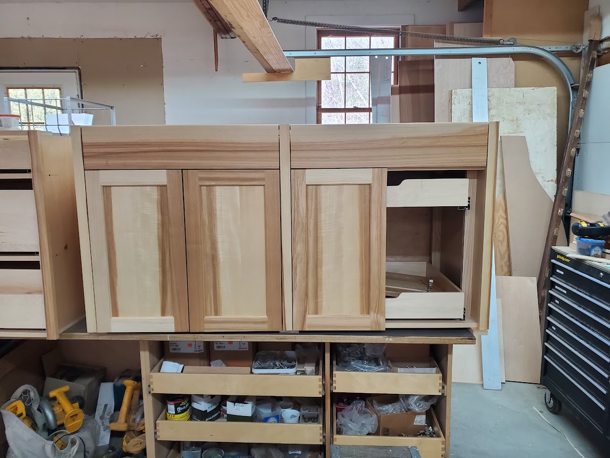 Cabinet boxes in the shop