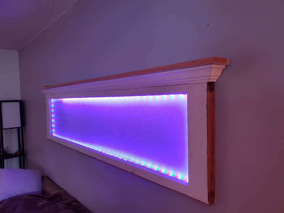 Backlit trim feature wall