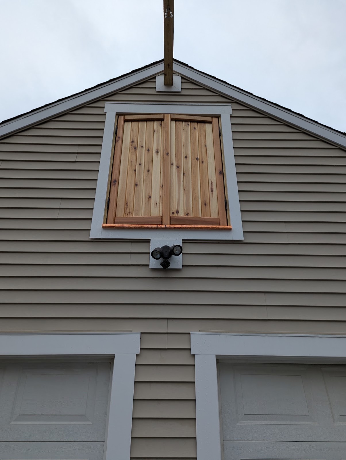 Cedar gable shutters