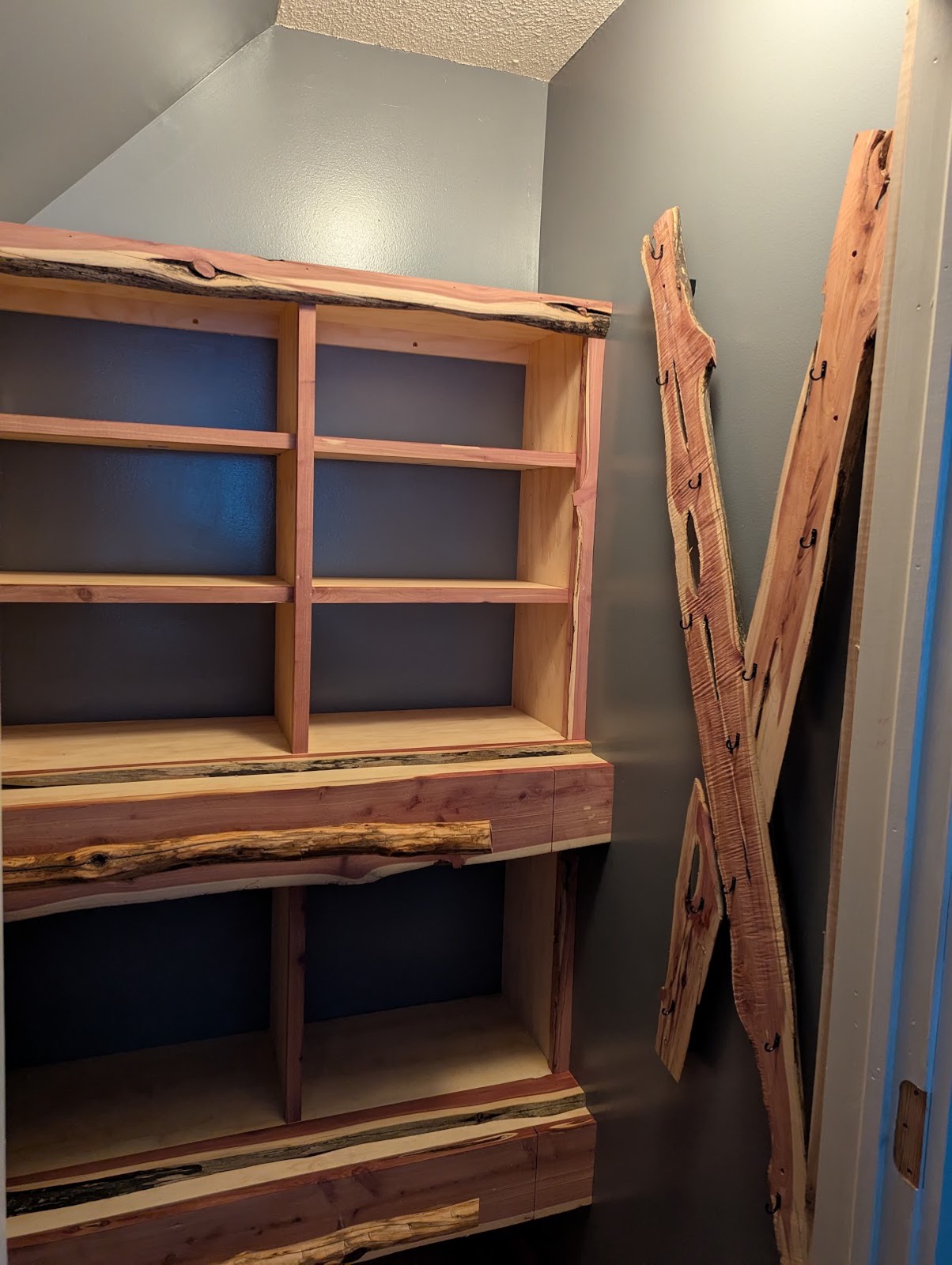 Cedar closet shelving, in progress