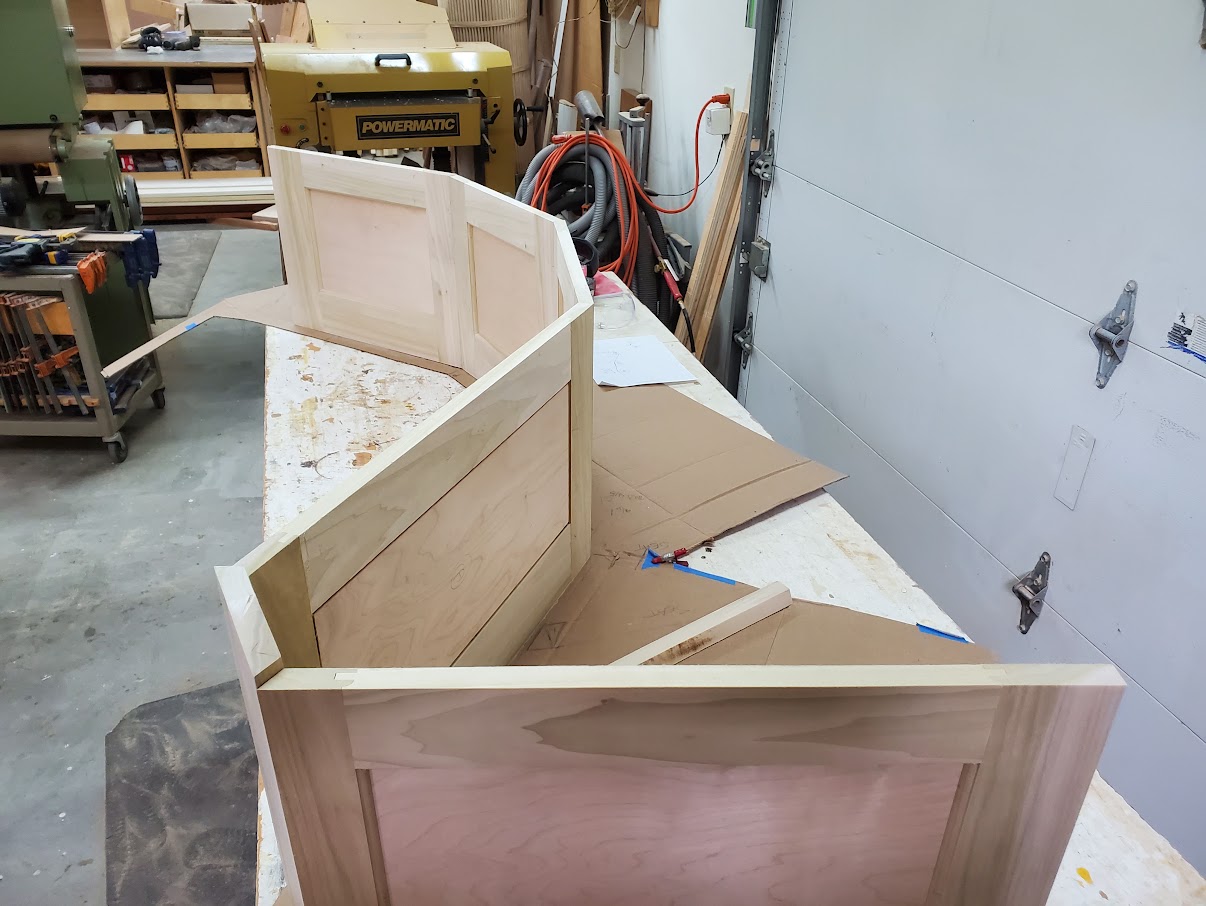 Raised-panel built-in, in the shop